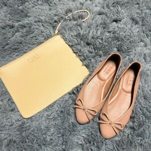 Posh Women's Beige Ballet Flats with Bow